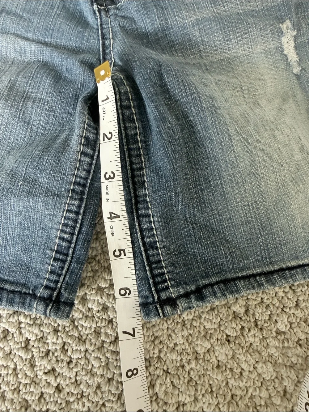 Y2K vintage Hydraulic Women's Faded Blue Distressed Lowrise long Denim Shorts